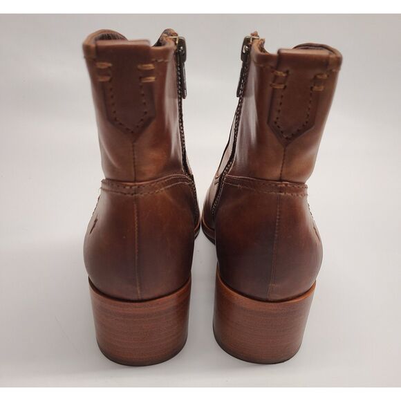 FRYE Claire Bootie Cognac 9.5 Womens Ankle Boot Brown Tan Leather - Picture 5 of 7